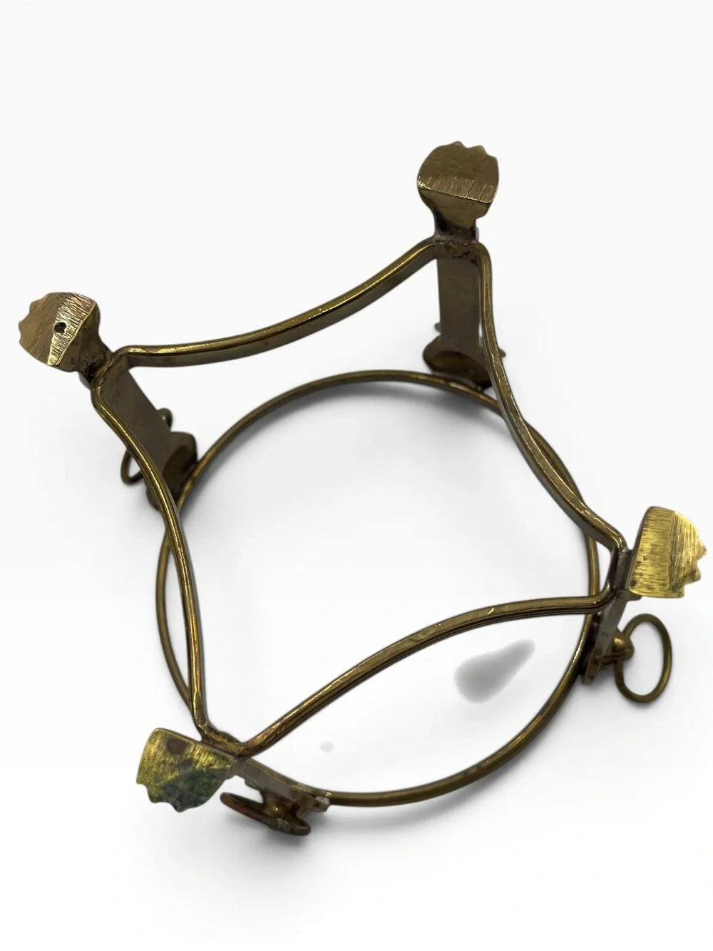 ✨ Vintage Ornate Brass Lion Head Orb & Crystale Ball Stand | Claw Feet